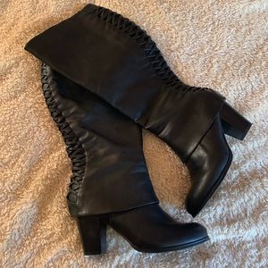 Torrid Black Lace Up Back Riding Boot Like New